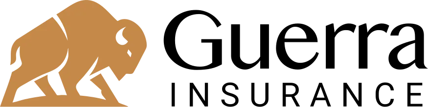 Guerra Insurance Agency logo featuring a gold bison mark above the words "Guerra Insurance"