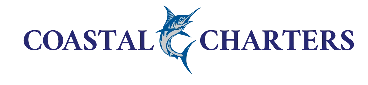 The Coastal Charters inline logo, with a marlin between the words Coastal and Charters and Port Aransas, Texas arced above