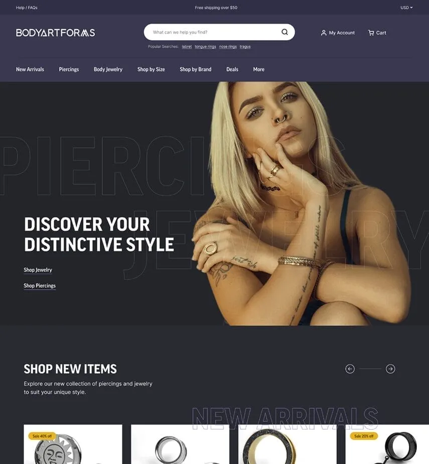 Bodyartforms website redesign