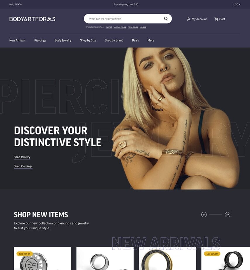 Bodyartforms website redesign