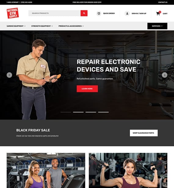 National Gym Supply website redesign