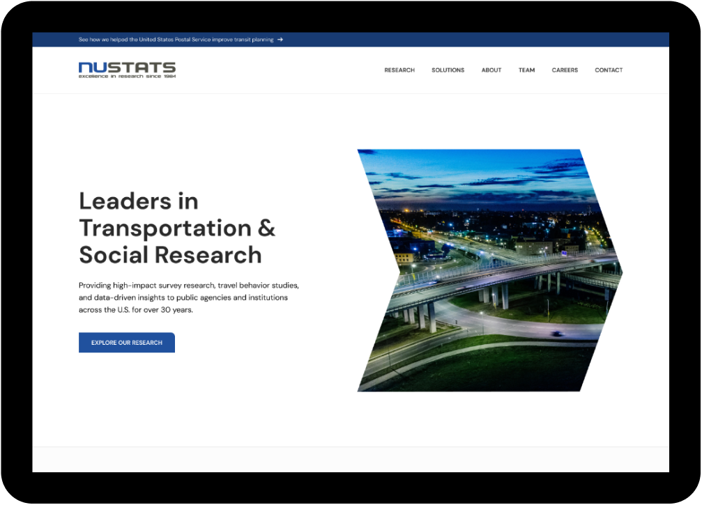 NuStats website redesign